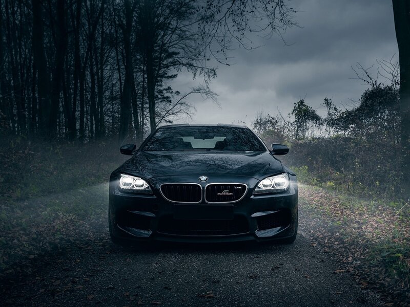 Black BMW M6 Car — Dramatic, Night, Photograph