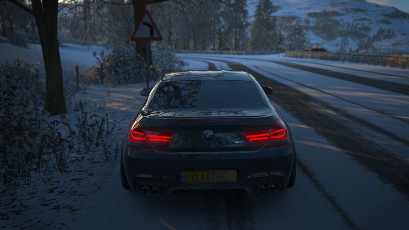 Black BMW M6 in Snow