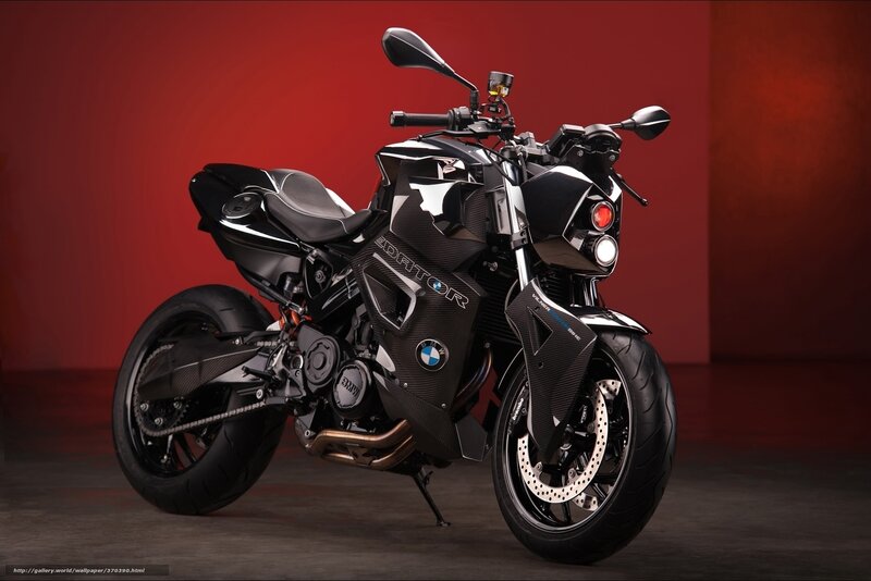 Black BMW Motorcycle — Dramatic, Photograph, Red Wall