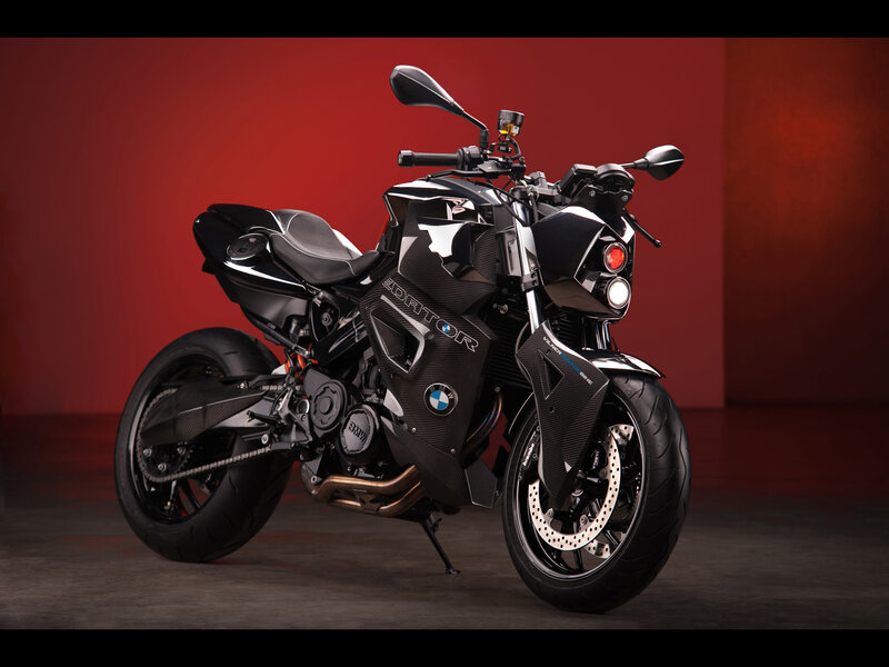 Black BMW Motorcycle — Dramatic, Photograph