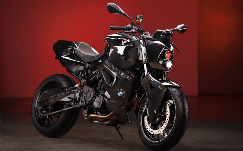Black BMW Motorcycle — Red