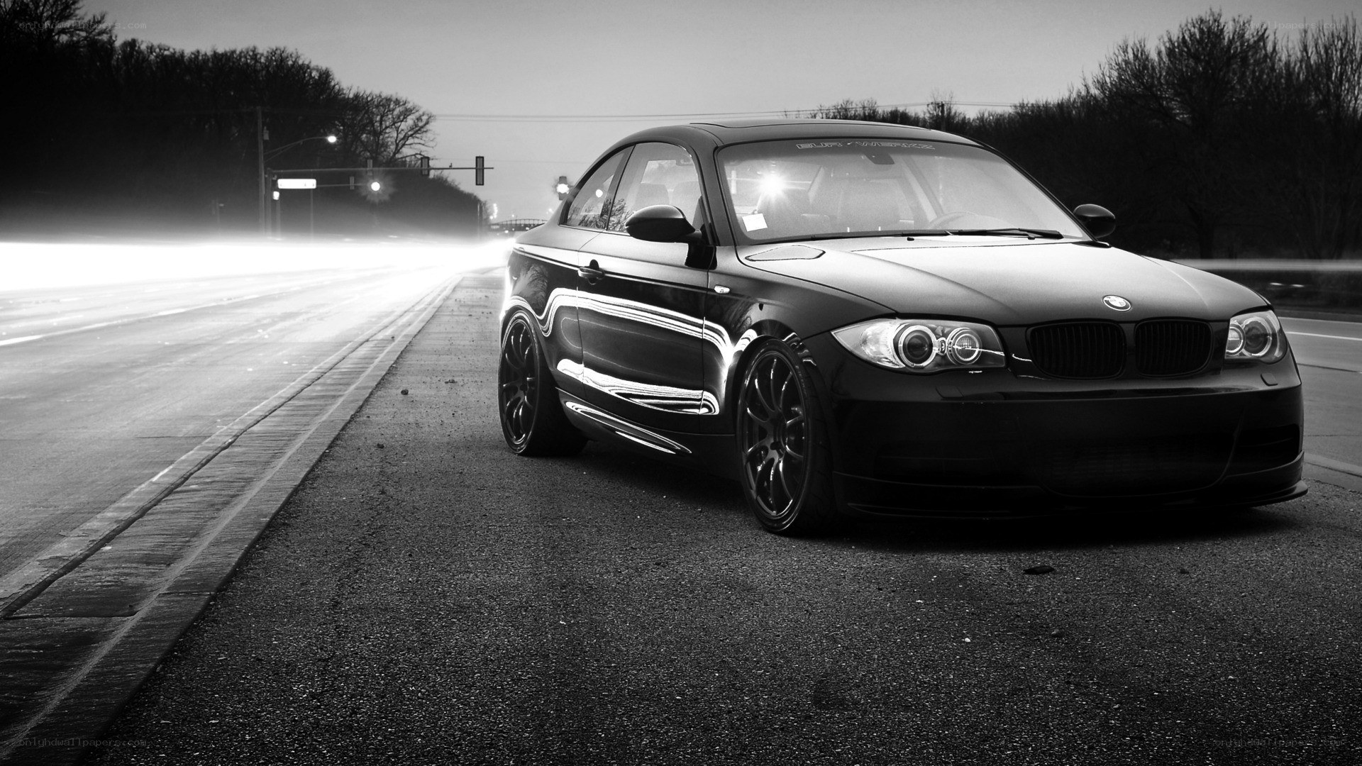 black bmw on a road