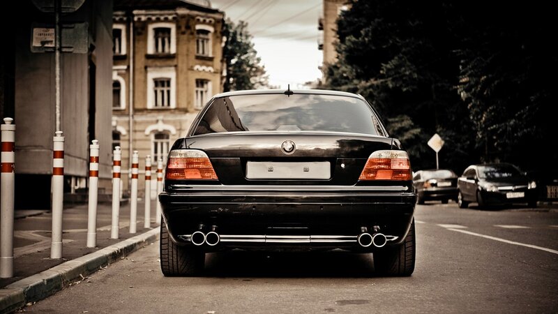 black bmw on city street