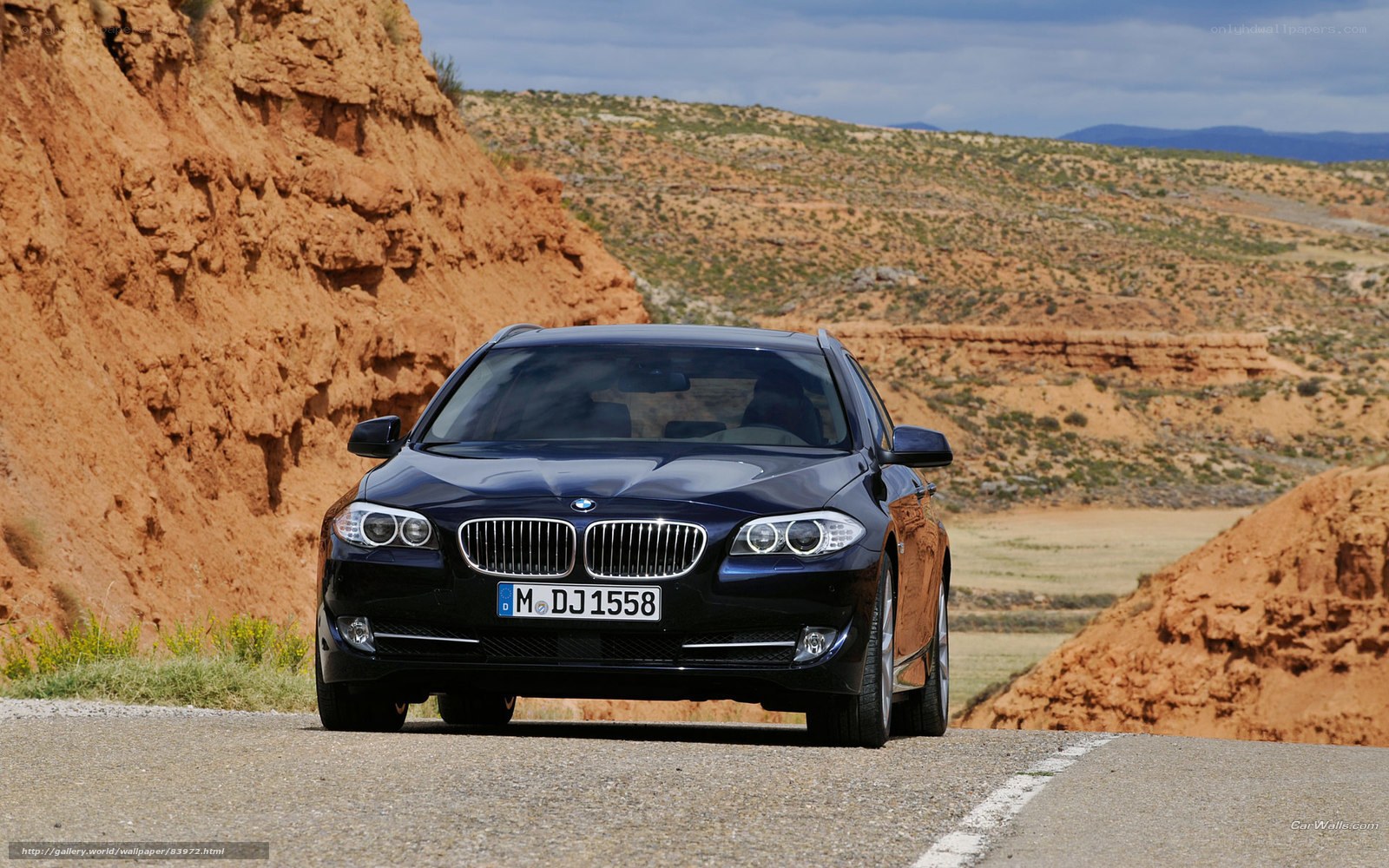 Black BMW on desert road