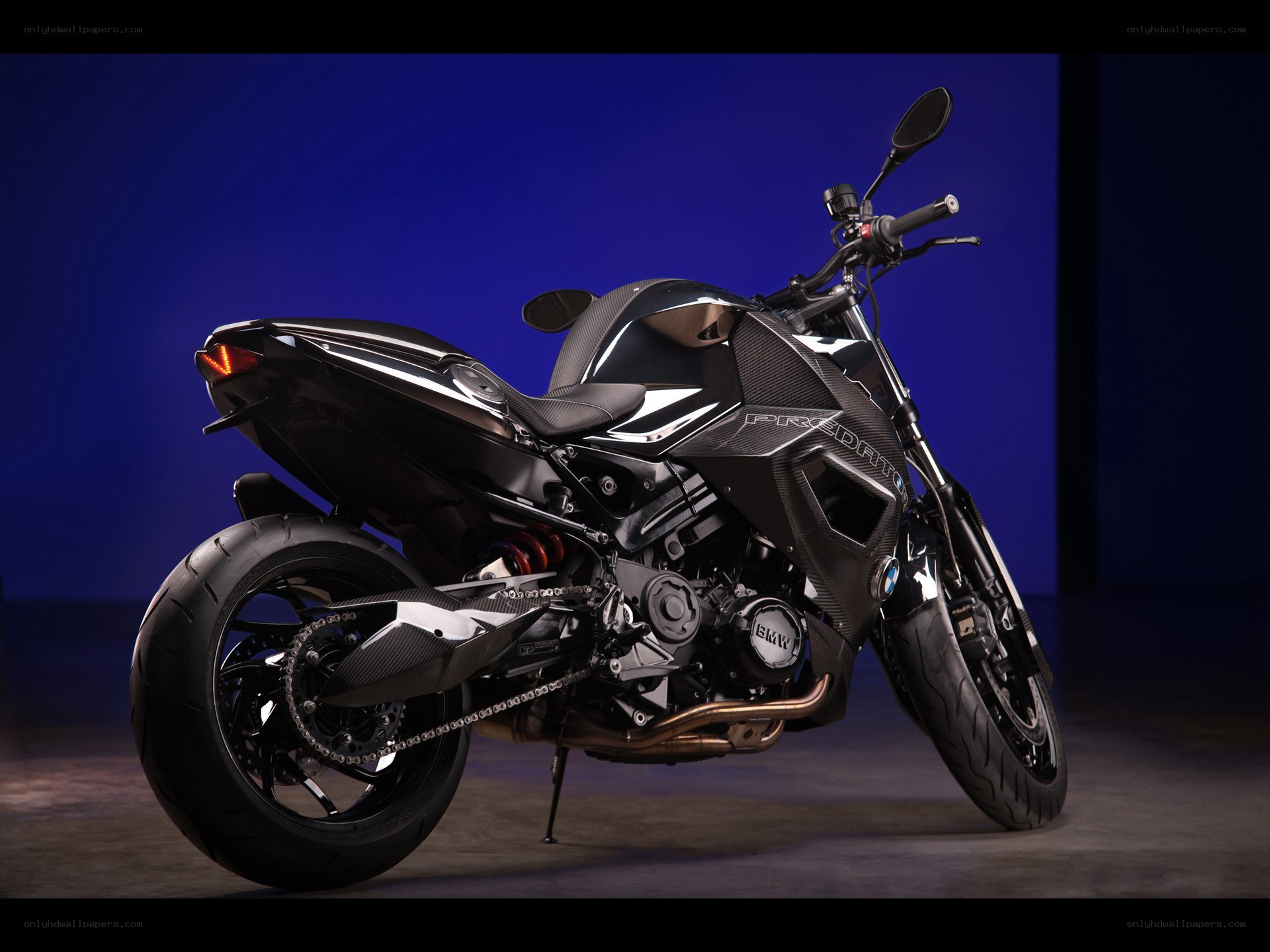 Black BMW Predator motorcycle