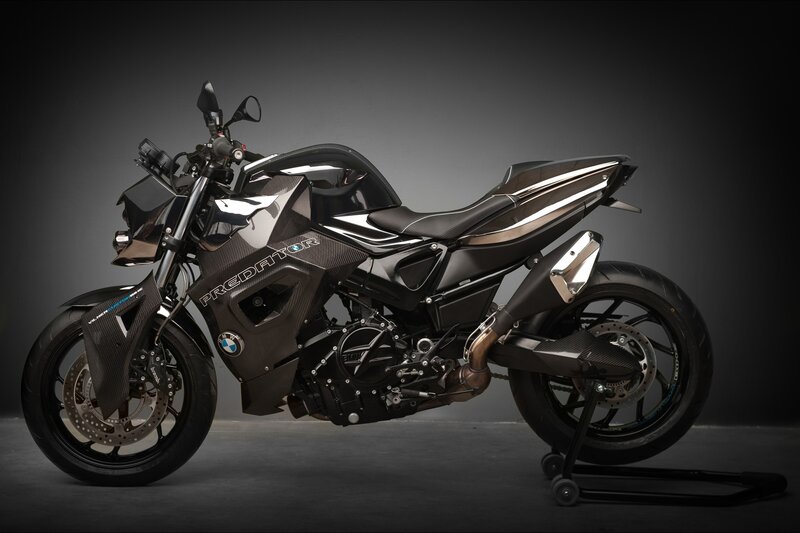 Black BMW Predator motorcycle