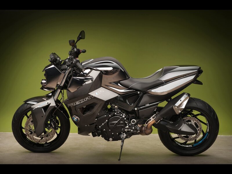 Black BMW Predator Motorcycle — Dramatic
