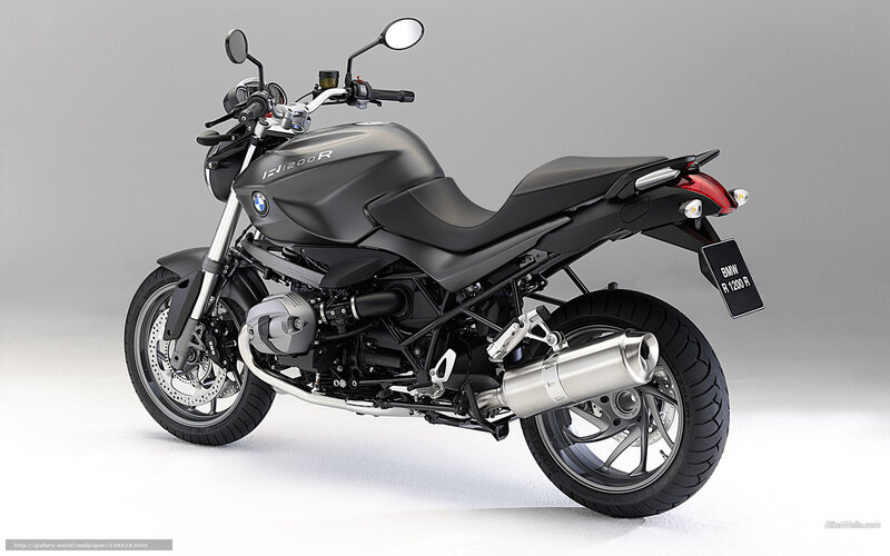 Black BMW R1200R Motorcycle — Neutral, Photograph