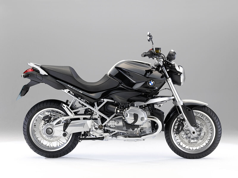 Black BMW R1200R Motorcycle — Neutral