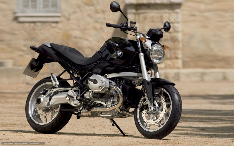 Black BMW R1200R motorcycle