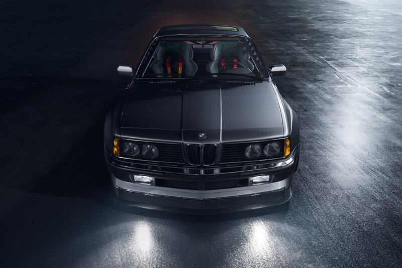 Black BMW Race Car — Dramatic, Photograph