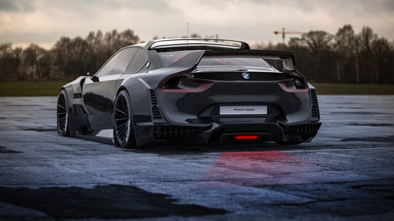 Black BMW Race Car — Dramatic, Sunset