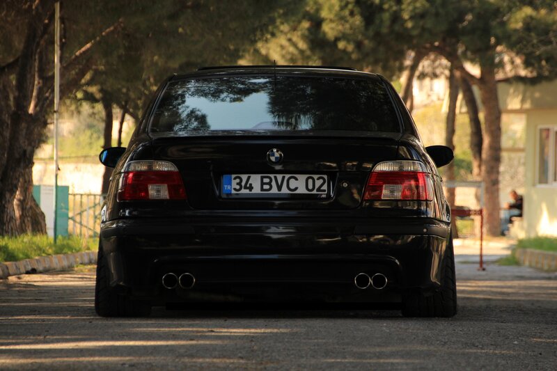 Black BMW Sedan — Calm, Afternoon, Photograph, Car, Trees