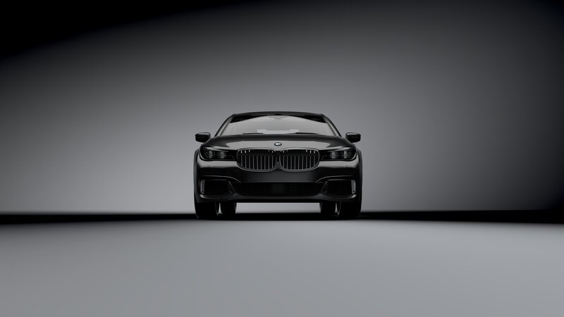Black Bmw Sedan — Dramatic, 3d Render