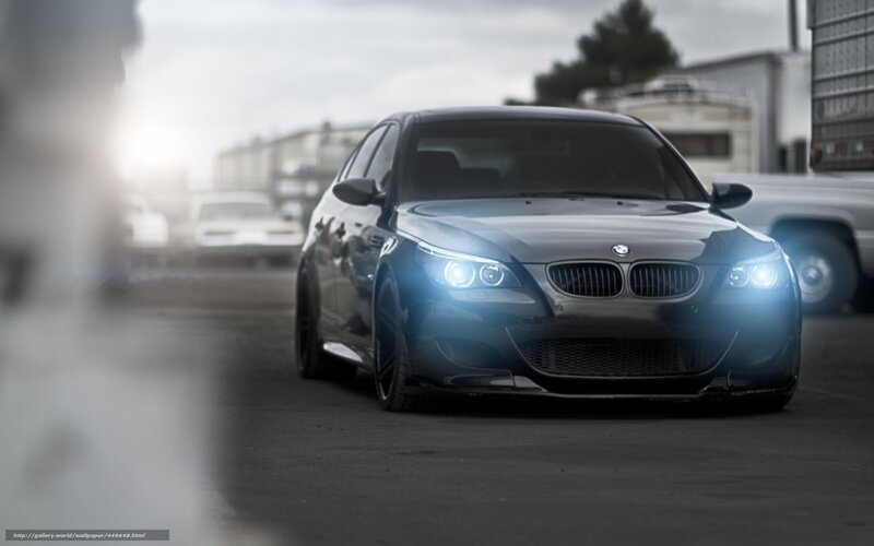 Black BMW Sedan — Dramatic, Afternoon, Photograph, Car, Headlights