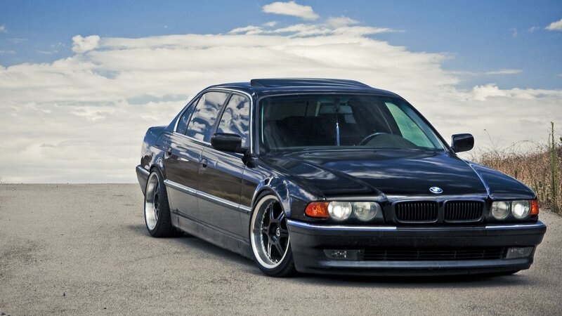 Black BMW Sedan — Dramatic, Afternoon, Photograph, Car, Sky