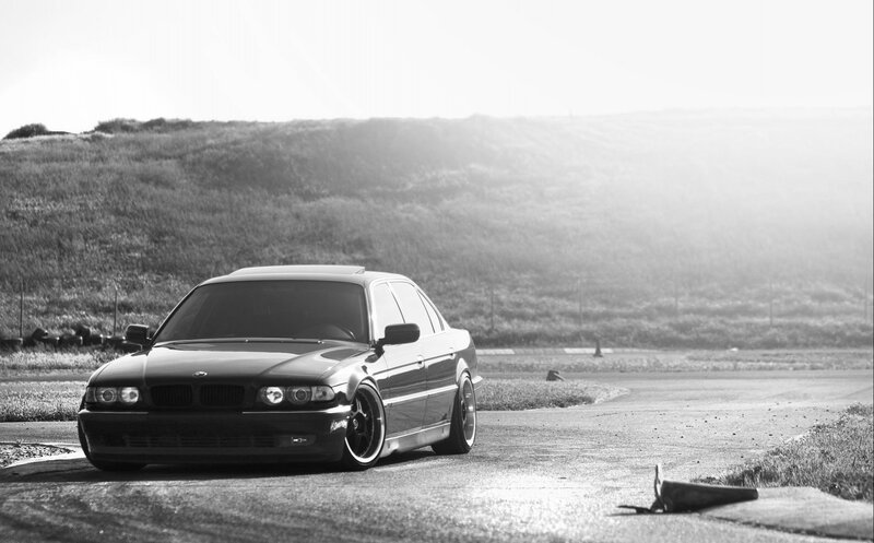 Black BMW Sedan — Dramatic, Morning, Photograph