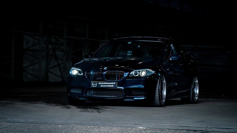 Black BMW Sedan — Dramatic, Night, Photograph, Car