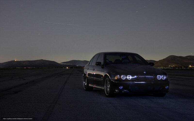 Black BMW Sedan — Dramatic, Night
