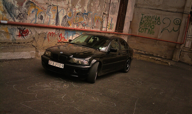 Black BMW Sedan — Dramatic, Photograph