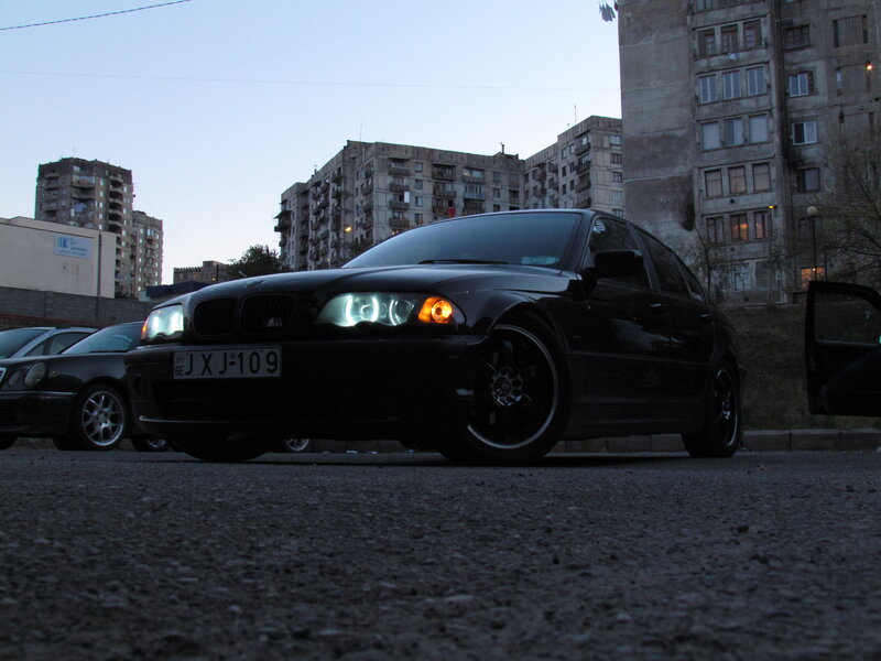 Black BMW Sedan — Dramatic, Sunset, Photograph, Cars