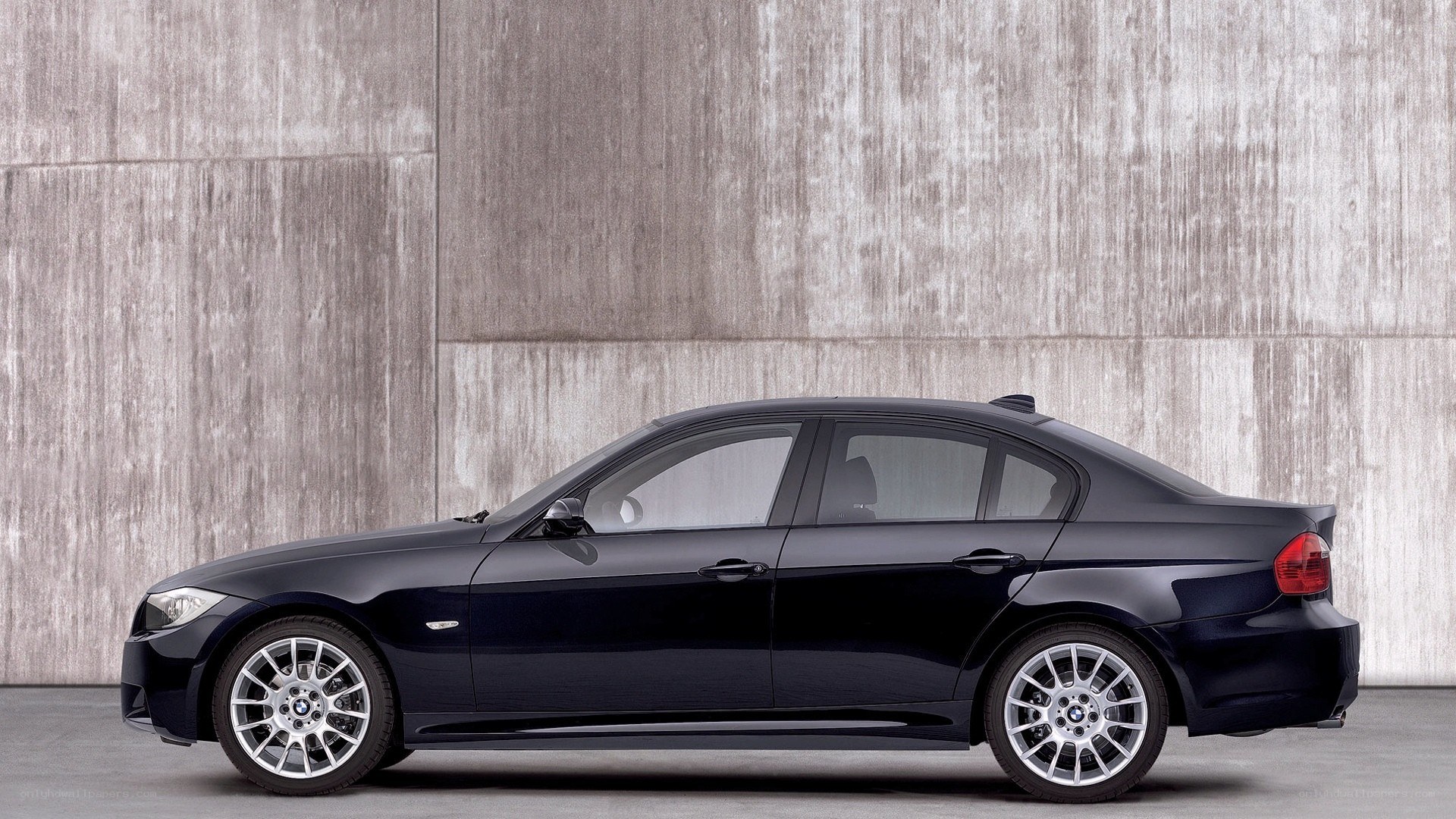 black bmw sedan side view