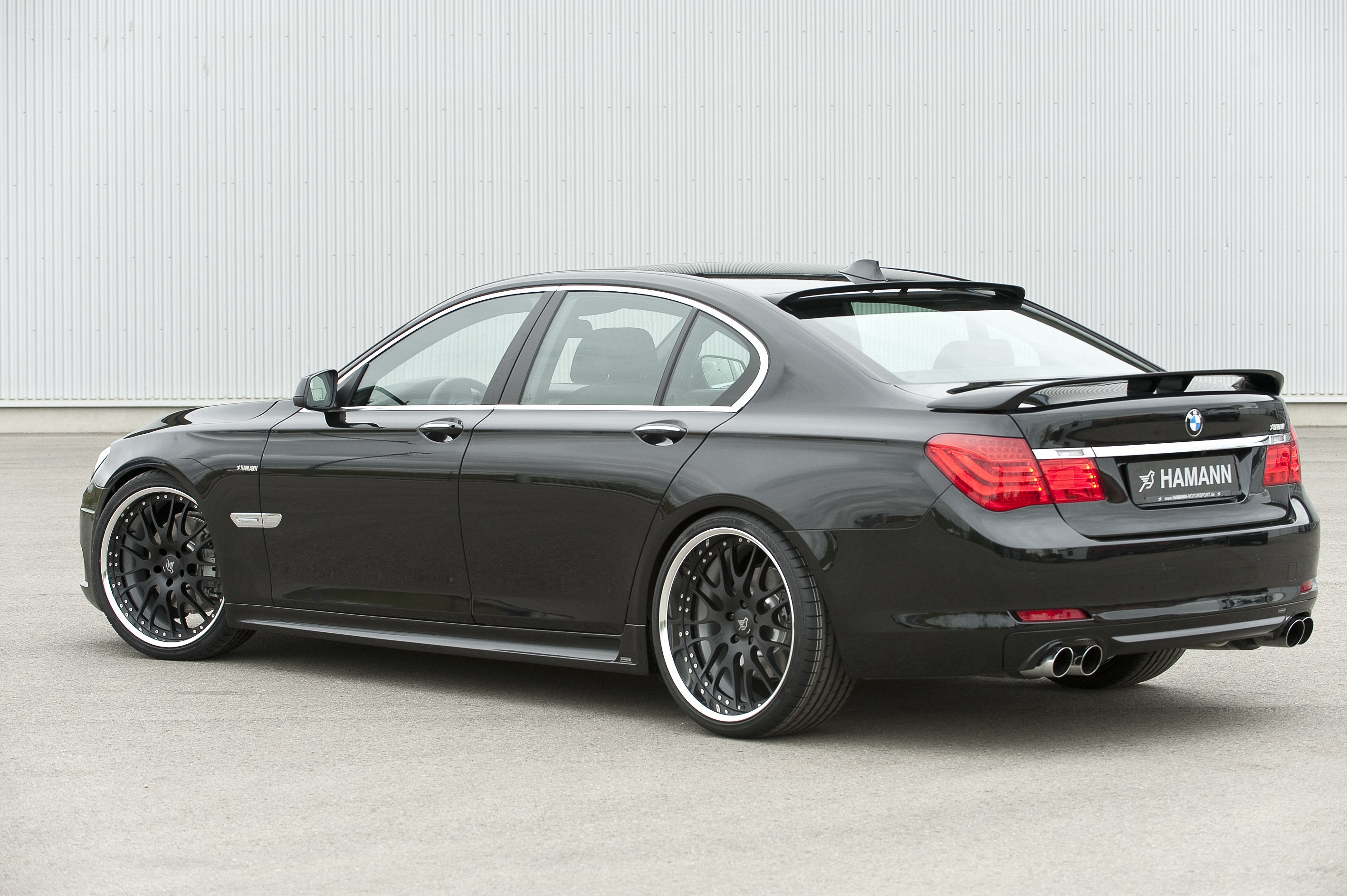 Black BMW sedan with Hamann modifications