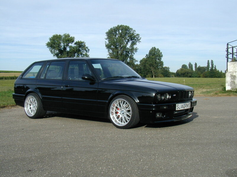 black bmw station wagon