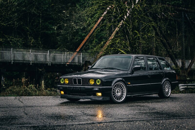 Black Bmw Station Wagon — Dramatic, Photograph