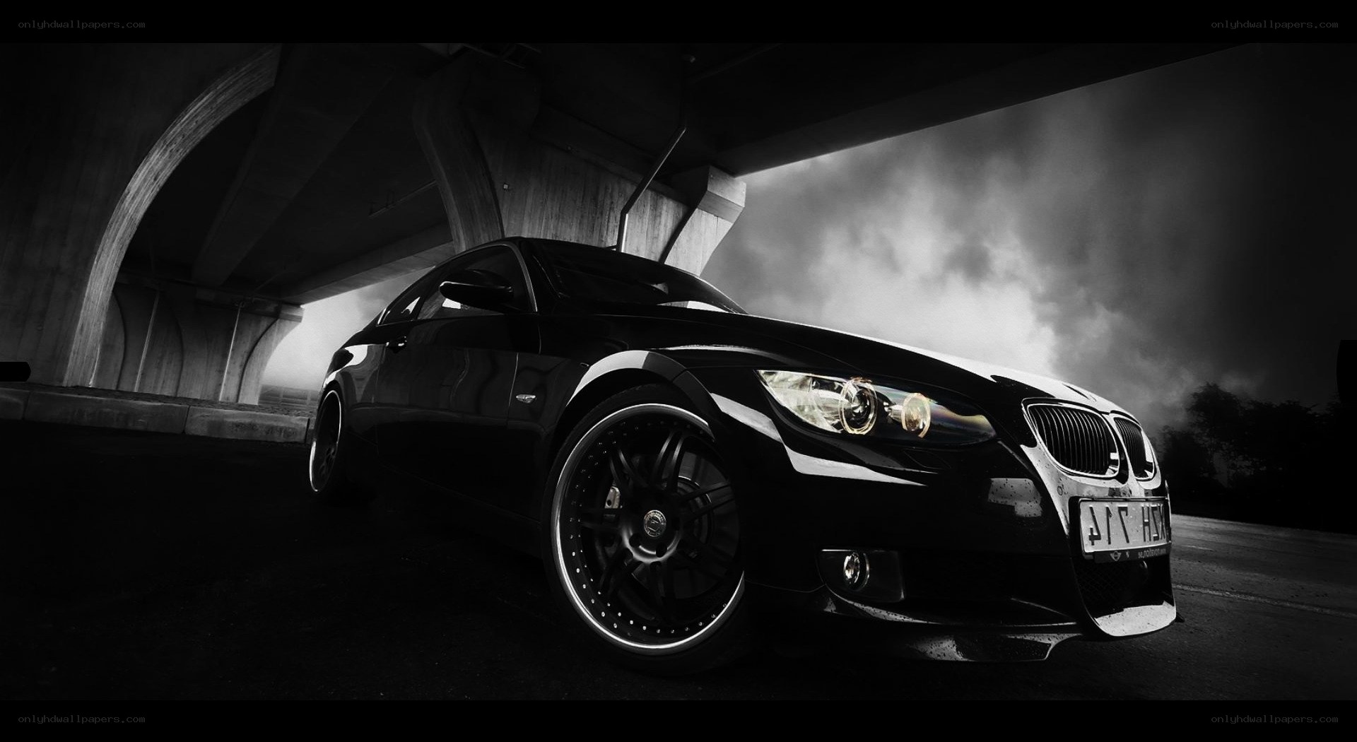 black bmw under overpass
