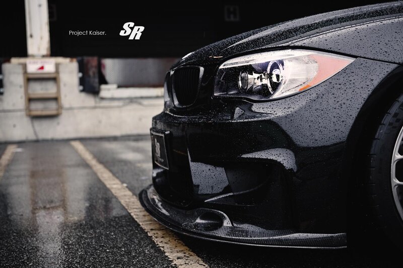 Black BMW with carbon fiber front lip