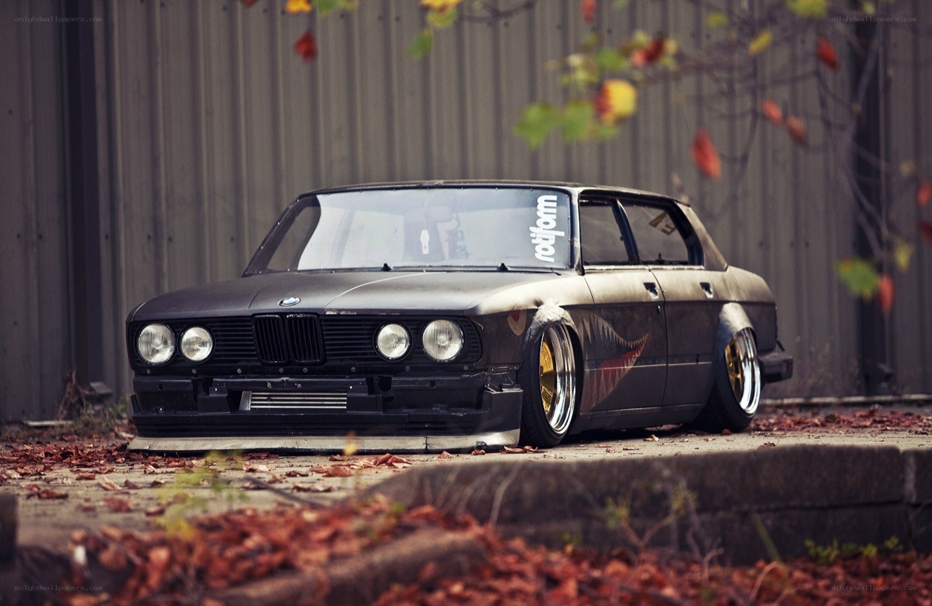 black bmw with custom graphics