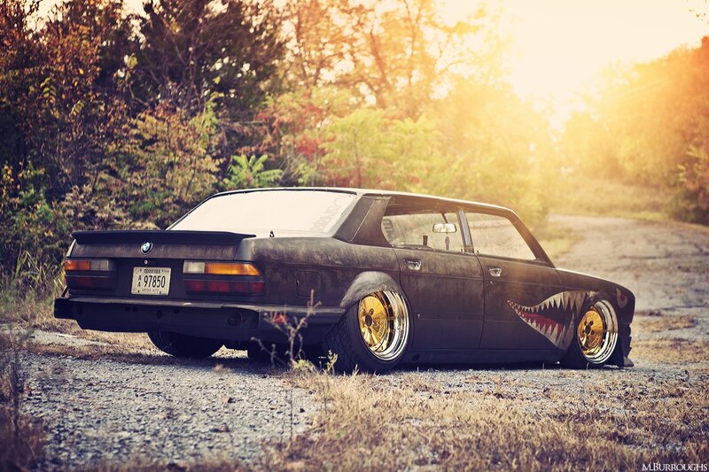 Black BMW with shark teeth