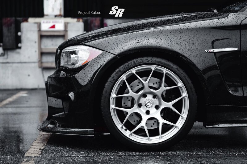 black bmw with silver wheels