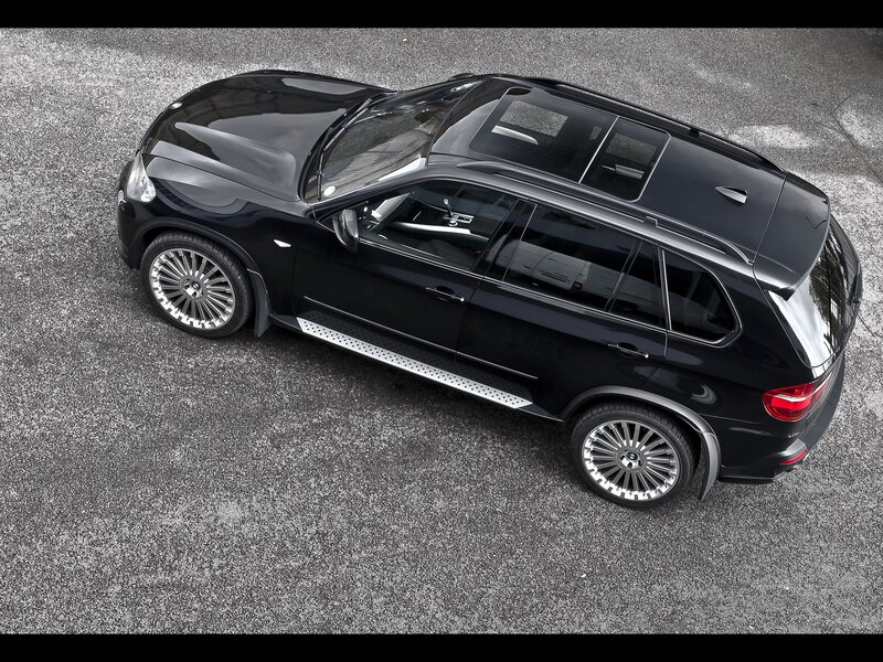 Black BMW X5 from above