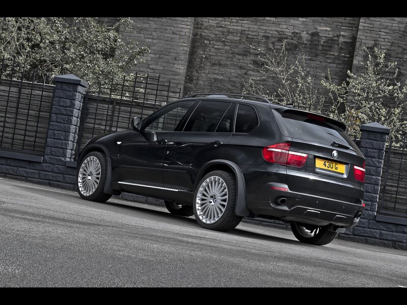 Black BMW X5 parked on street