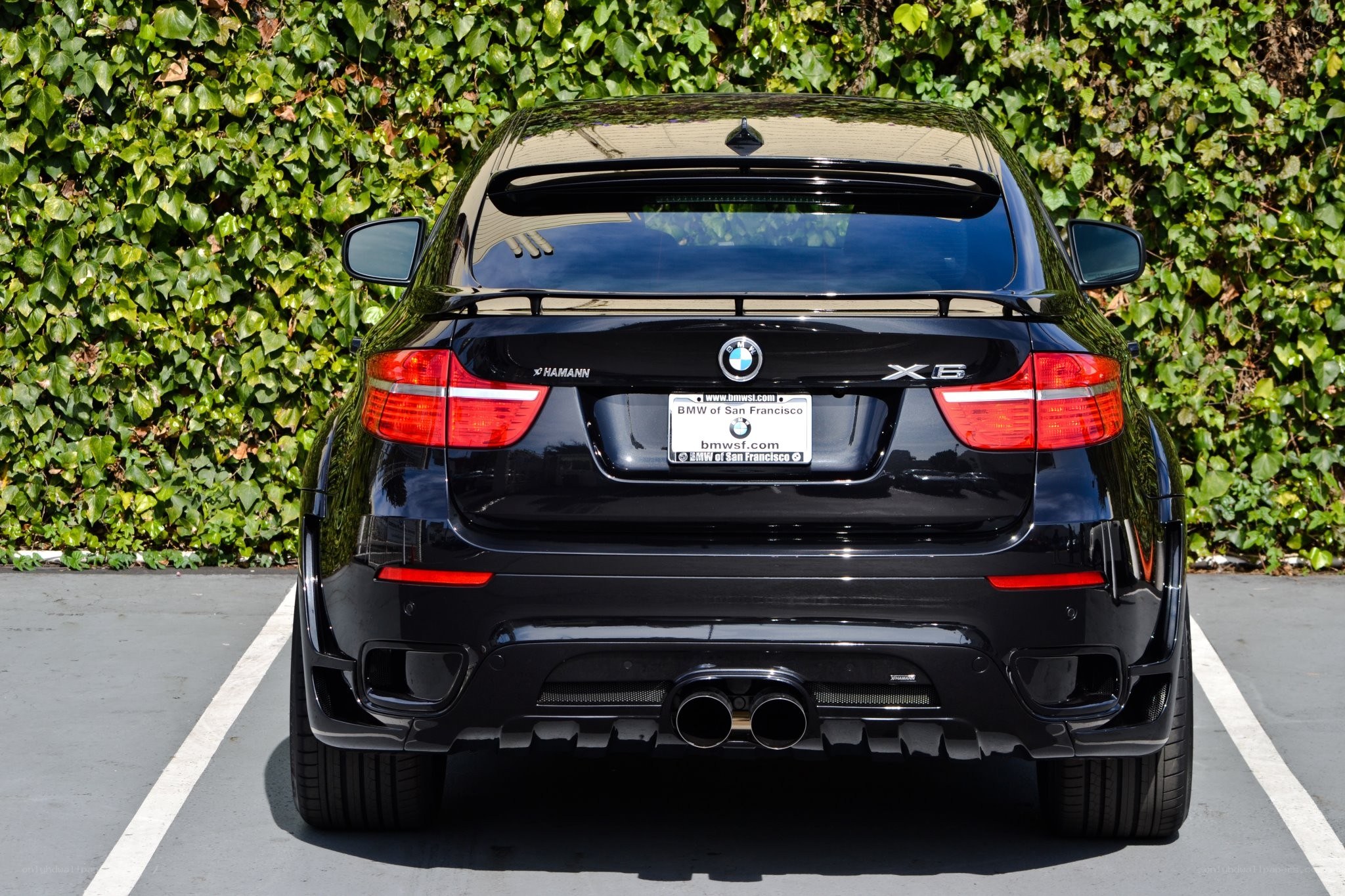 Black BMW X6 rear view