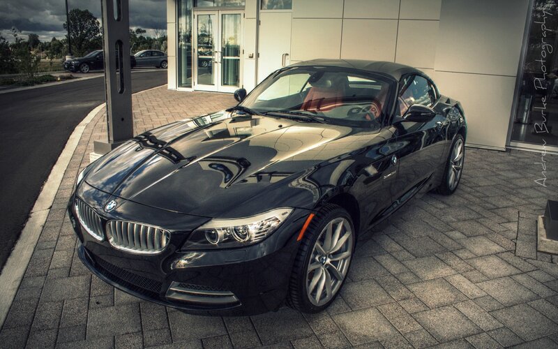 Black BMW Z4 Car — Dramatic, Afternoon, Photograph, Building