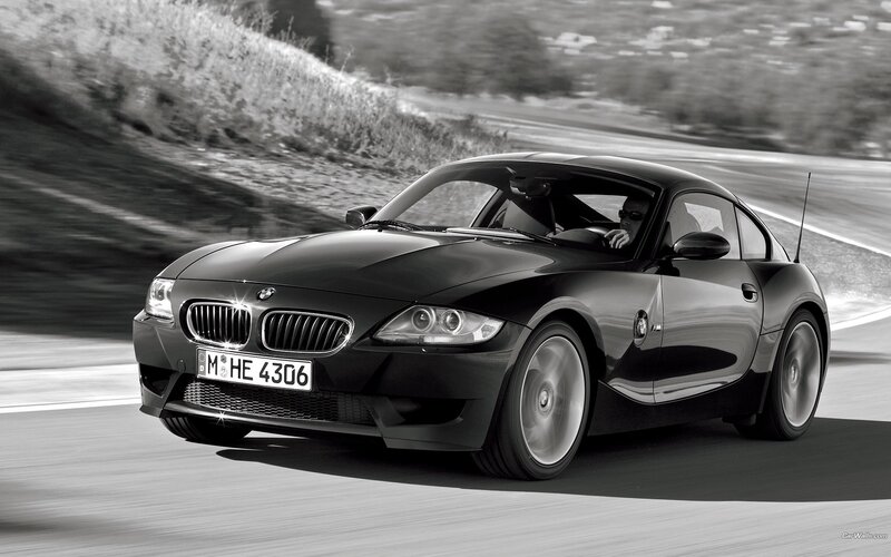 Black BMW Z4 M Coupe in motion