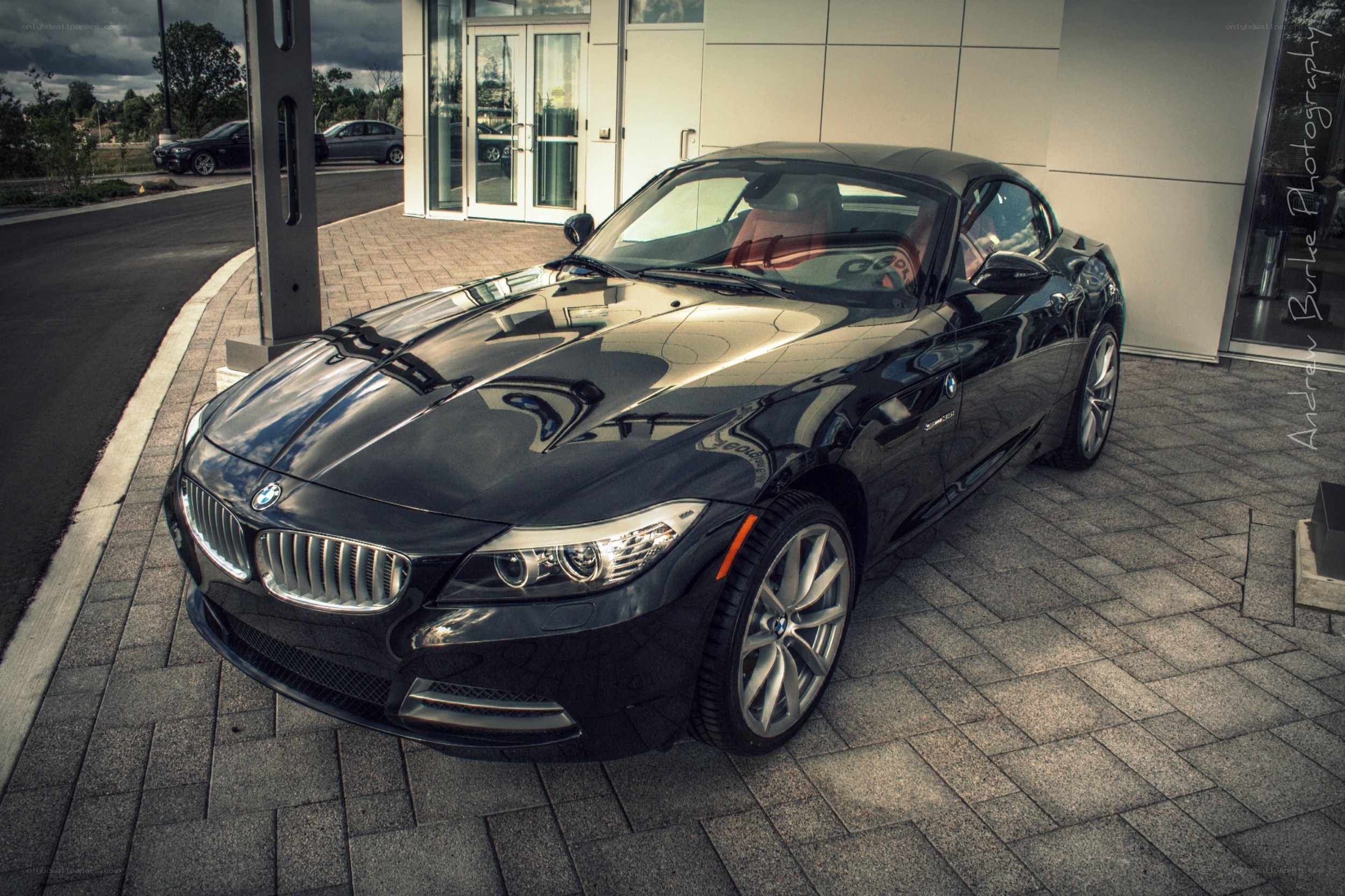 Black BMW Z4 parked outside