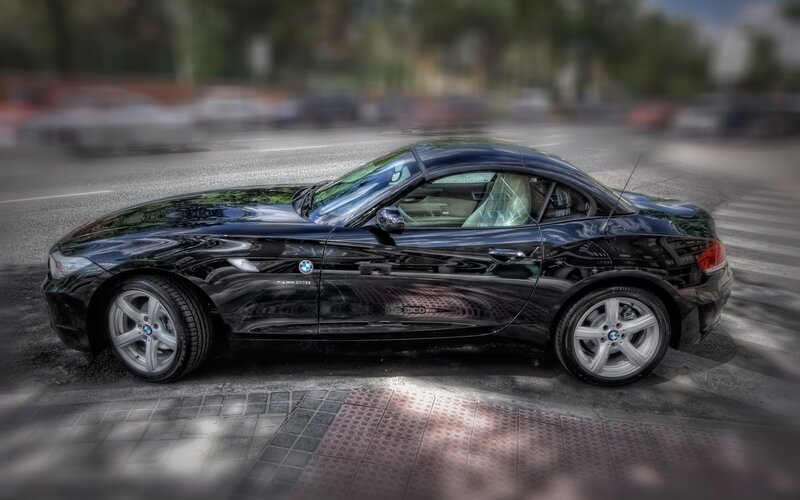 Black BMW Z4 sports car