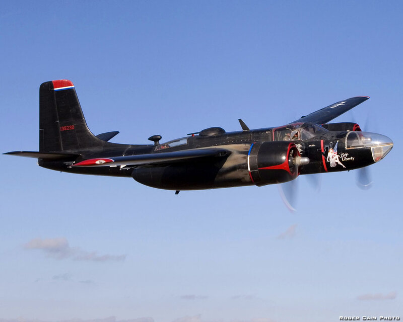 Black Bomber Aircraft — Blue