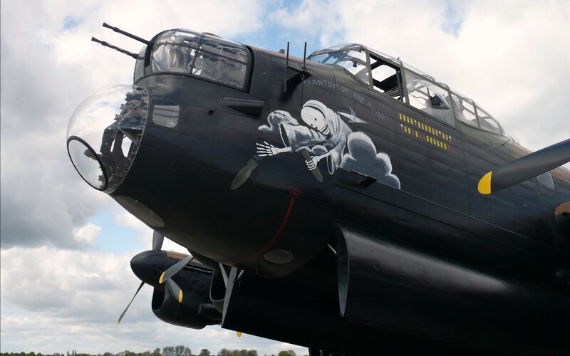 Black Bomber Aircraft — Dramatic, Afternoon