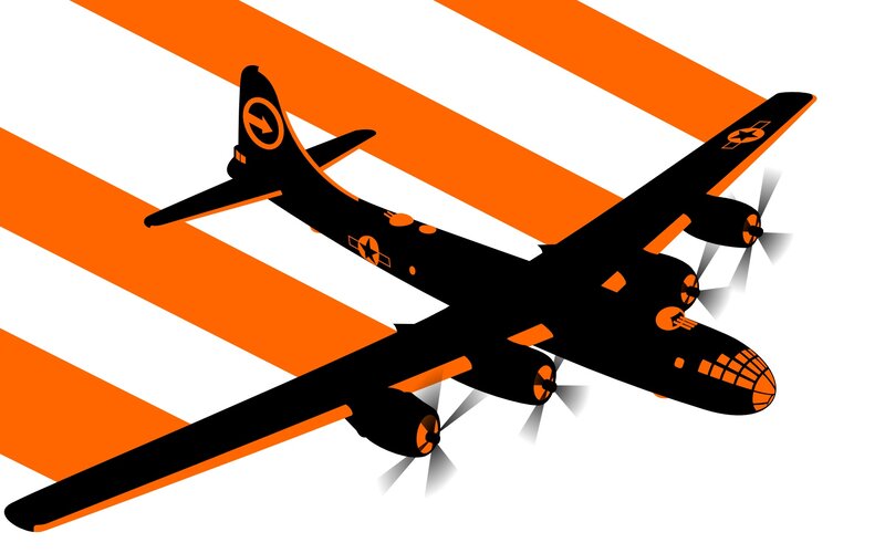 Black Bomber Aircraft — Dynamic, Vector Art