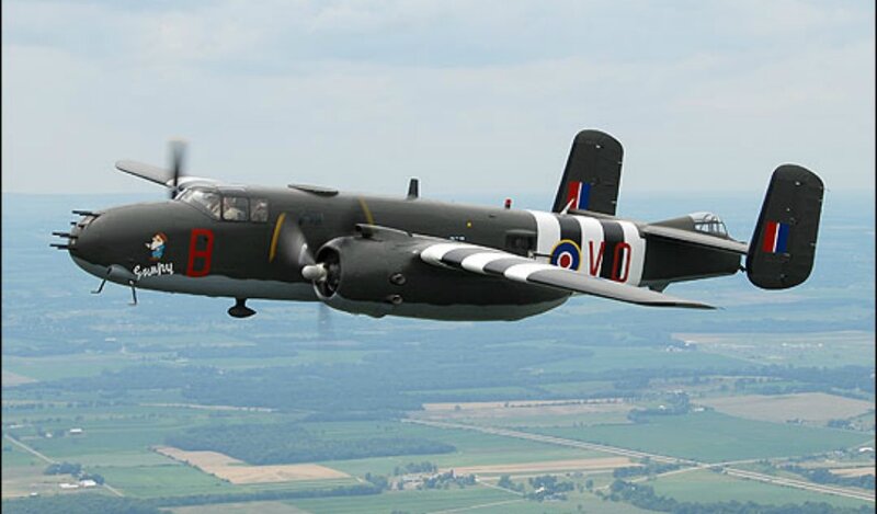 Black Bomber Aircraft — Gray, Calm