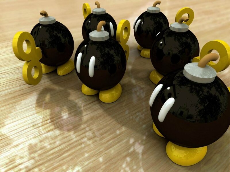 Black Bombs with Yellow Feet
