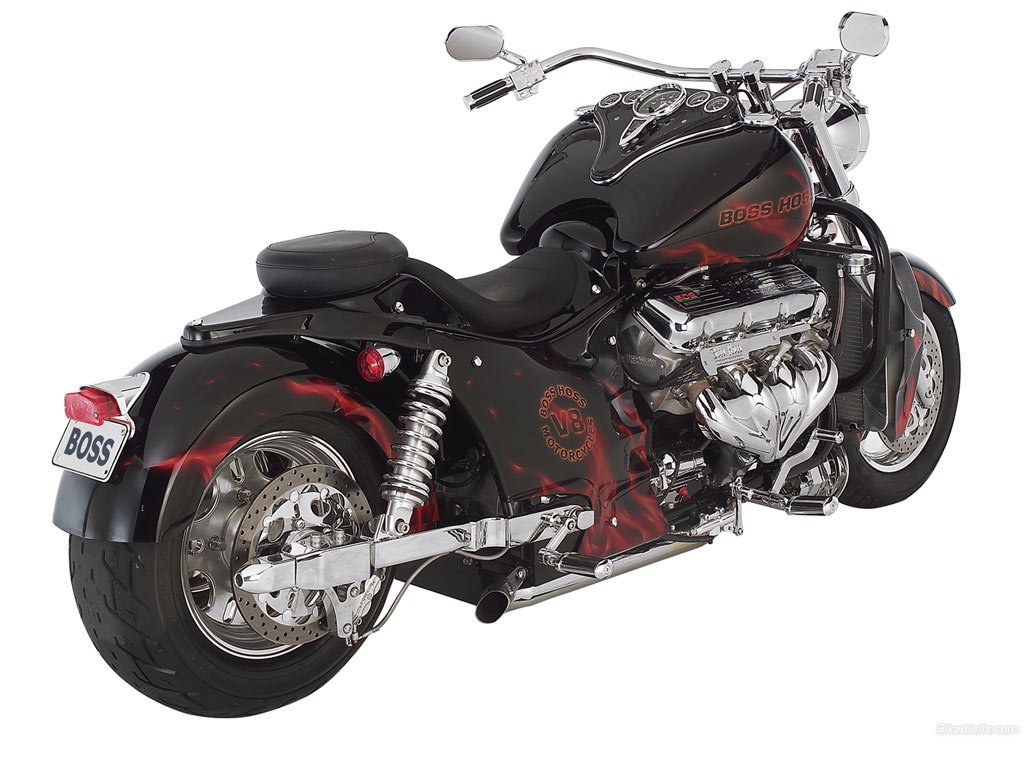 Black Boss Hoss V8 motorcycle