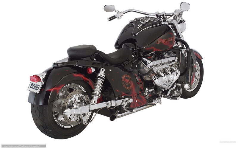 Black Boss Hoss V8 motorcycle