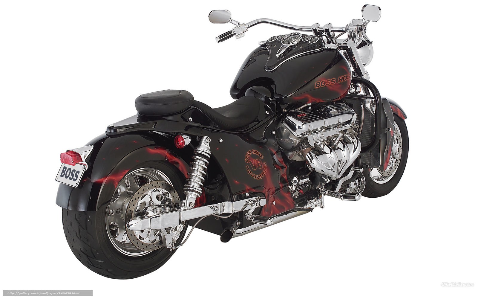 Black Boss Hoss V8 motorcycle