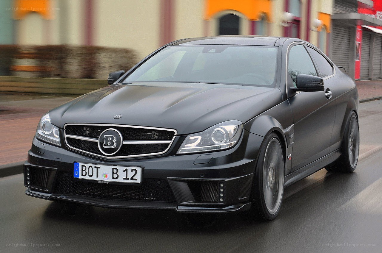 Black Brabus C63 Coupe in motion